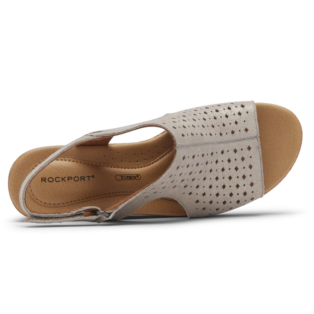 Sandalias Rockport Mujer Mexico - Lyla Slingback Plateados - DQXUR6751